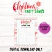 Christmas Party Printable Games Bundle, Christmas Theme Party Kids ...