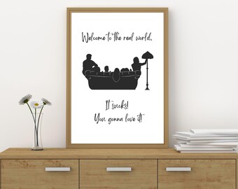 Printable Friends TV show Wall art Welcome to the real world, Home decor, Friends TV show poster, Monica Geller funny quotes, Friends Prints