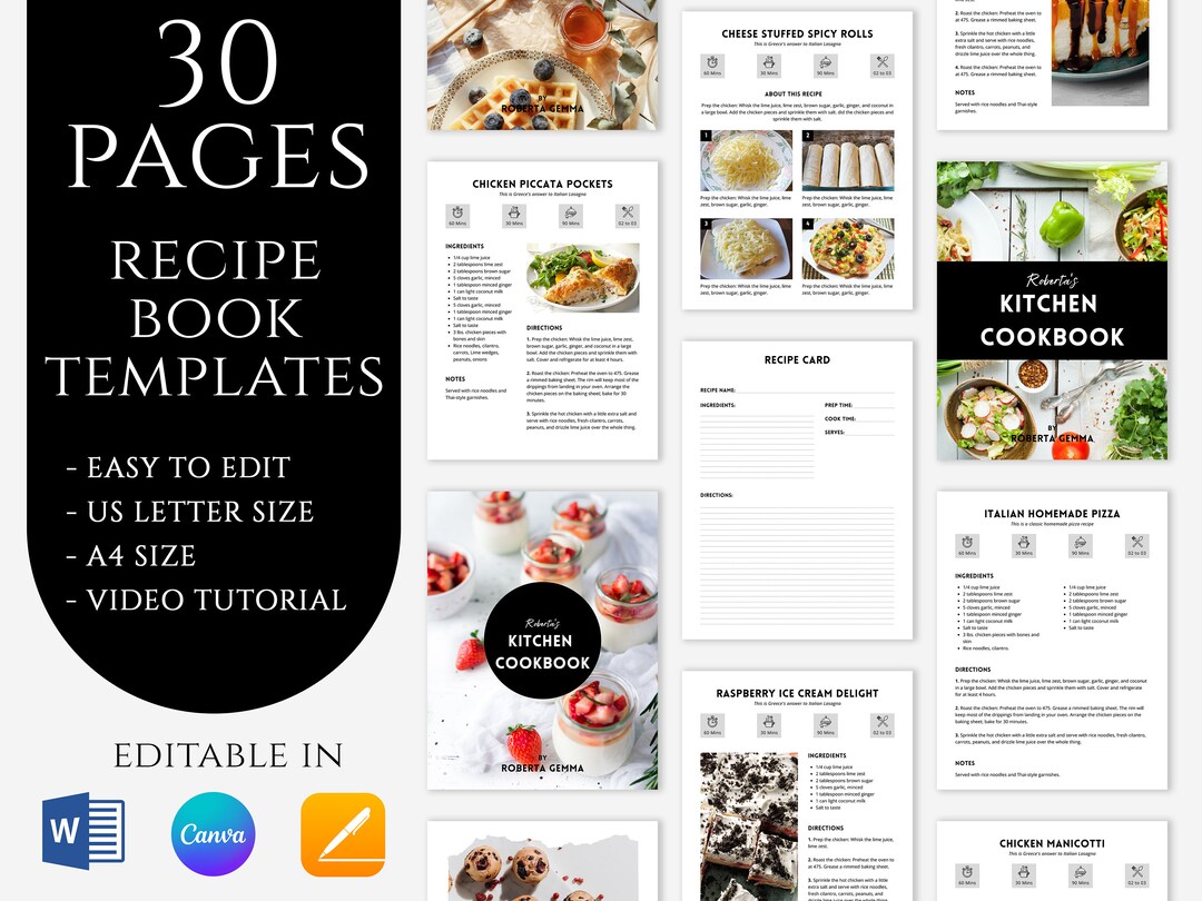 Editable Family Recipe Book Template for MS Word Mac Pages Etsy Editable Family Recipe Book Template for MS Word Mac Pages Etsy