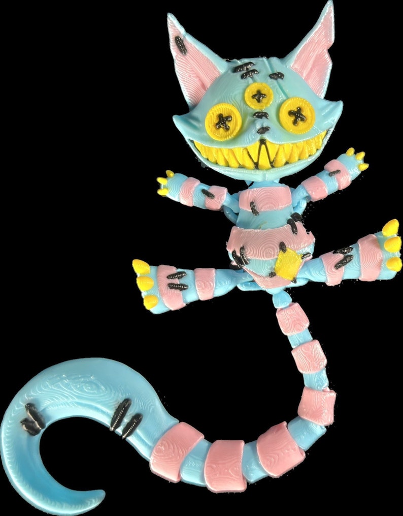 Eerie Stuffed Cat 3D Printed Articulated Movable Joints Creepy Etsy UK