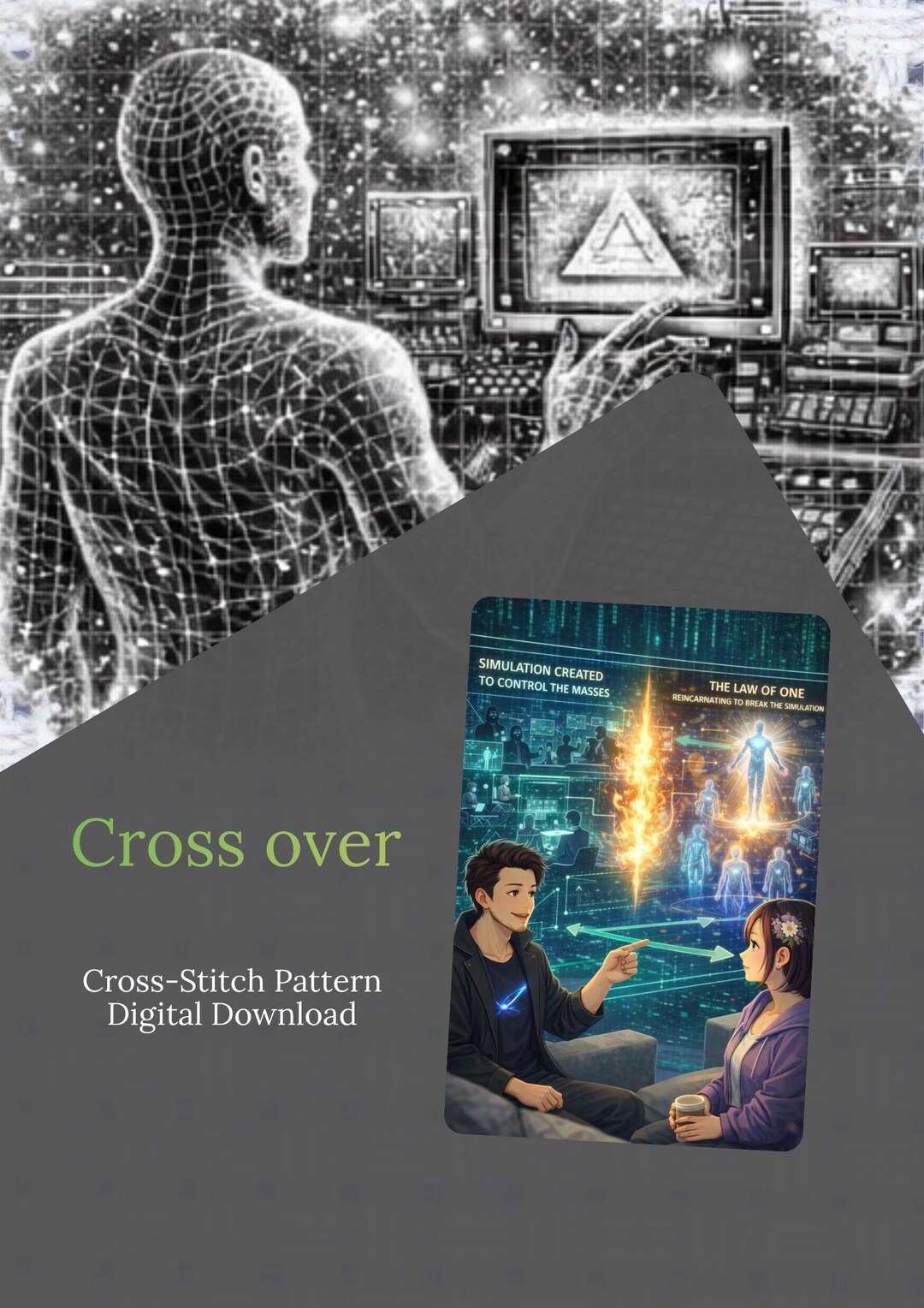Cross Over Cross Stitch Pattern | Spiritual Esoteric Design ...