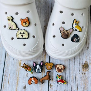Cute Dogs Shoe Charm, Lovely Pets Shoe Buckles, Animals Shoe Charm, Cute Dog Clog Charms, Dog Lovers Shoe Accessories, DIY Kid's Shoe Charms