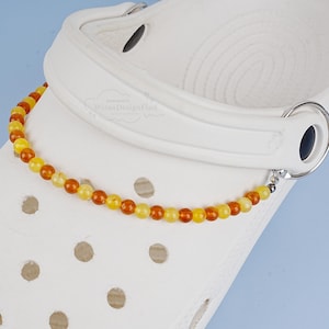Yellow Brown Beaded Shoe Chain,Summer Shoe Buckle Chain,Personalized Shoe Charm Chain,DIY Shoe Accessories,Shoe Ornaments,Girlish Shoe Decor