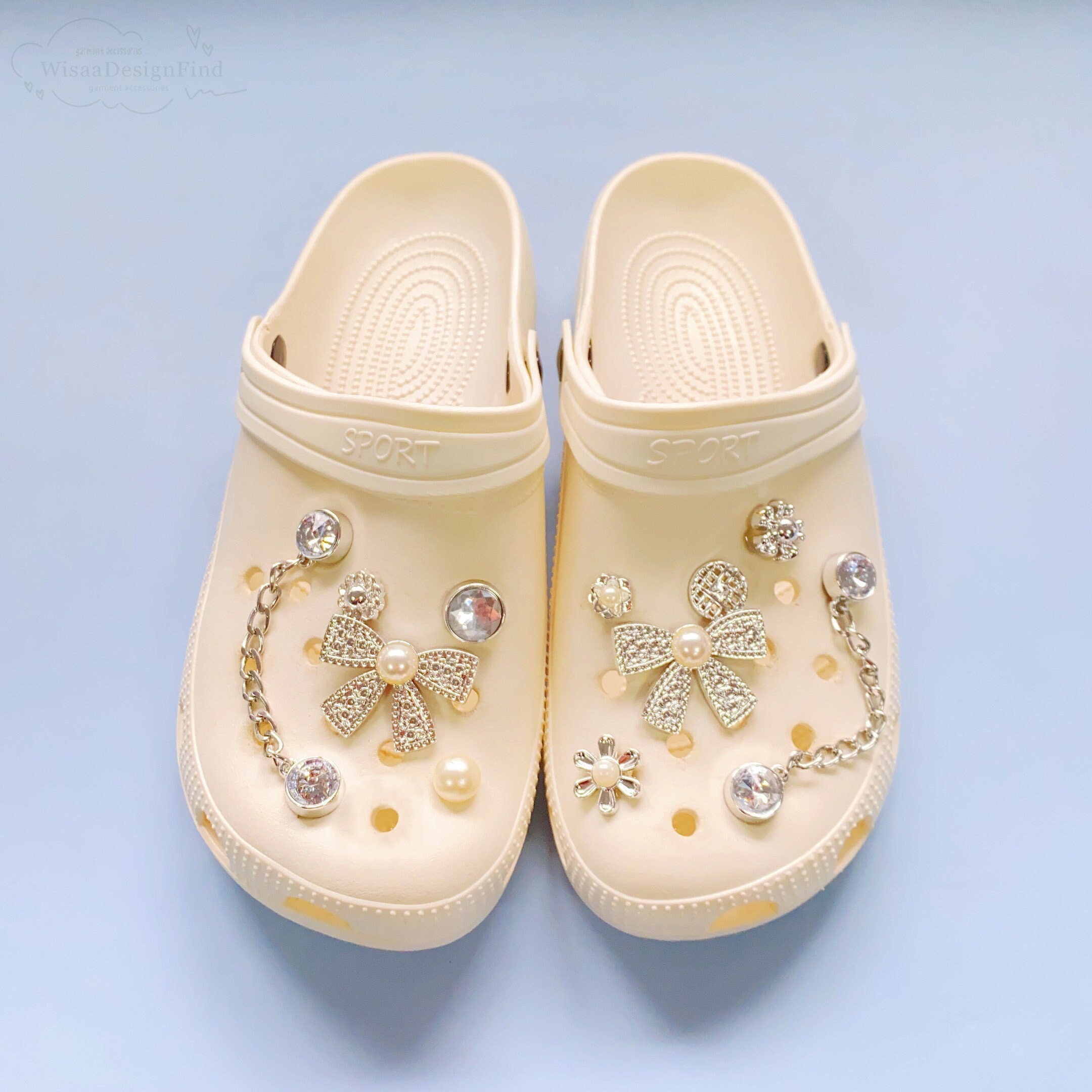 1set Croc Sandals Crystal Diamond Accessories DIY Shoes Charms Decor Girls Gift - Foto 9