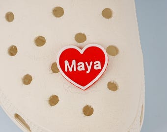 Personalized Heart Shoe Buckles with Name,Custom 3D Printed Shoe Charms,DIY Shoe Accessories,Valentine's Day Gift for Her,Shoe Ornaments