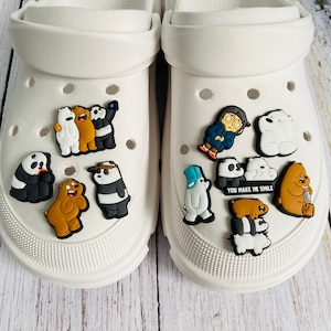 Pendentifs de chaussures ours mignon, Pendentifs de chaussures en caoutchouc dessin animé, Boucles de chaussures style animaux faites à la main, Cadeau spécial pour amis, Embellissement de chaussures tendance