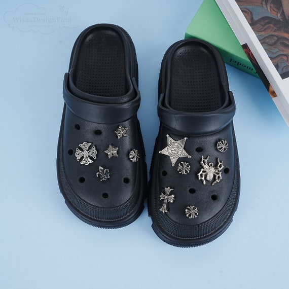 Metal Spider Cross Star Shoe Charms Set,punk Style Shoe  display picture 3