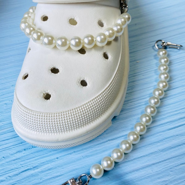 2pcs Pearl Chain Shoe Charms,Pearl Beaded Shoe Buckles Chain,Unique Shoe Decor,Elegant Shoe Charms Chains,DIY Shoe Accessories,Gift for Her