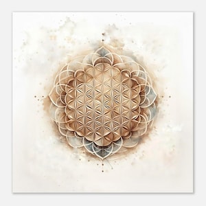 Blume des Lebens Nr.1 Classic Matte Paper Poster, mit/ohne Rahmen, Yoga Wohndeko, Wandbild Meditation, Flower of Life, Positive Energie Bild