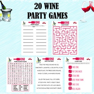 Wine Party Games, Wine Bingo, Wine Tasting Party, Wine Games, Wine ...