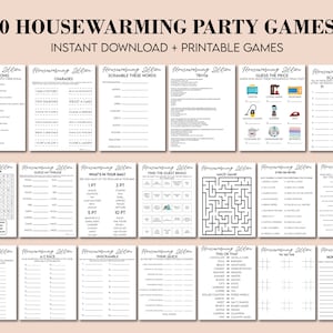 Housewarming Party Games, Housewarming Games Bundle, New Home Games, New House Games, Housewarming Party Ideas, Housewarming Games Printable