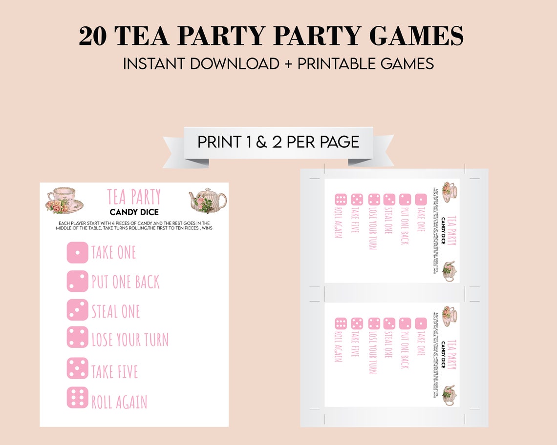 Tea Party Games Printable Bundle Tea Party Activities Ladies - Etsy