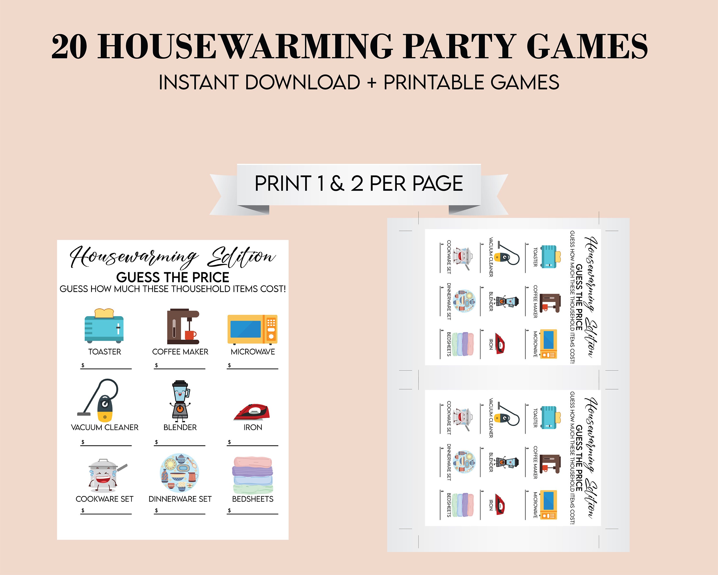 Housewarming Party Games, Housewarming Games Bundle, New Home Games
