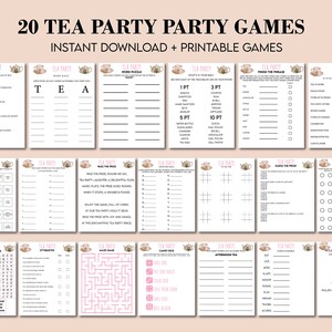 Tea Party Games Printable Bundle, Tea Party Activities, Ladies Tea ...