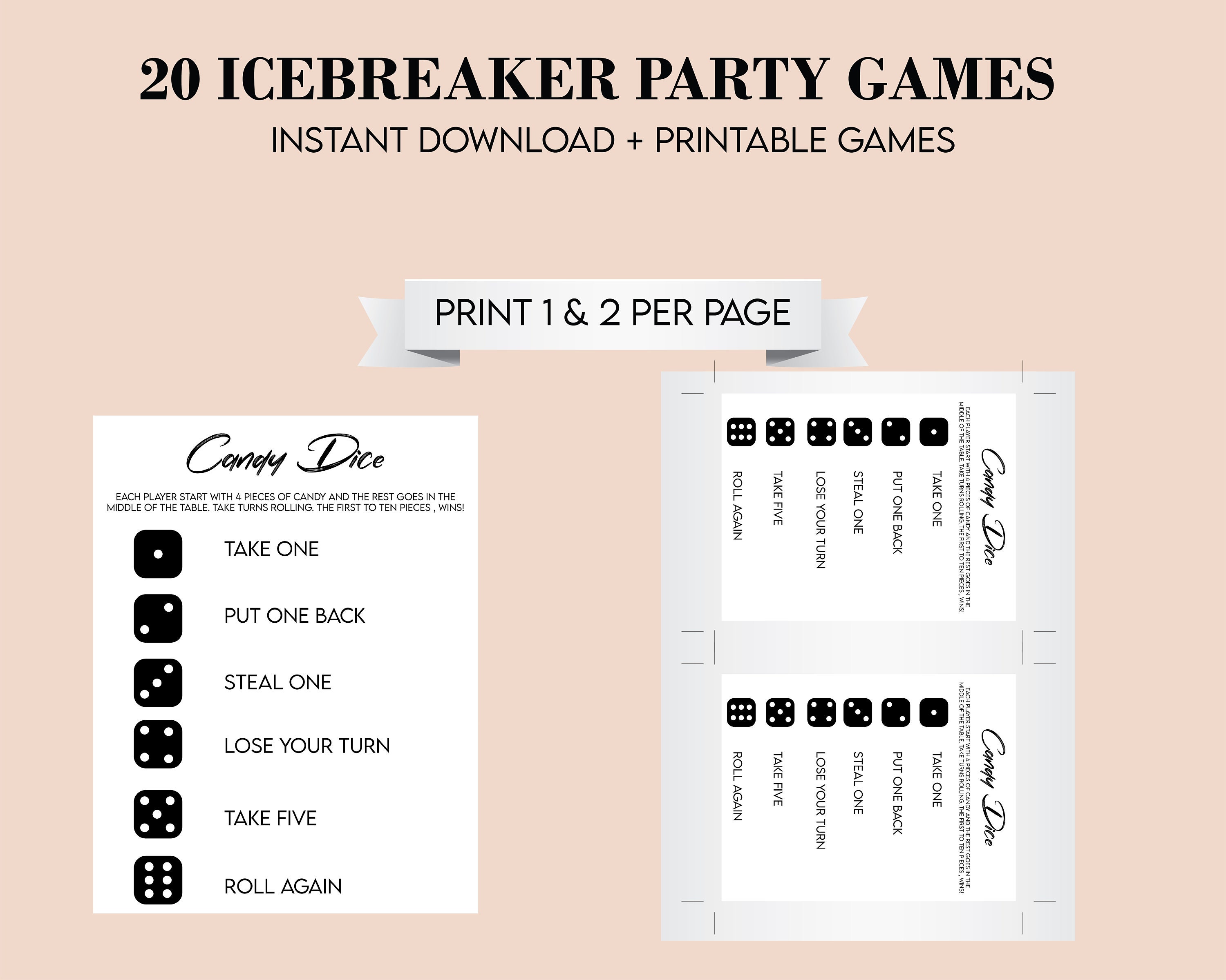 Icebreaker Games Bundle Ice Breaker Games Ice Breaker Questions Office  Party Games Happy Hour Games Printable Games ICE01 