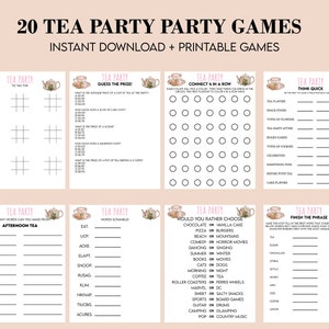 Tea Party Games Printable Bundle, Tea Party Activities, Ladies Tea ...