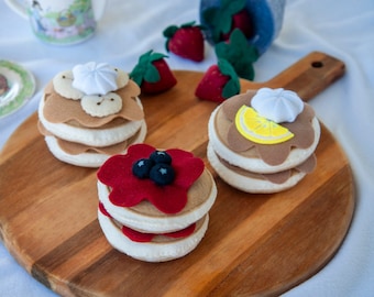 Handmade Felt Pancakes: Toy Kitchen Pretend Play Food