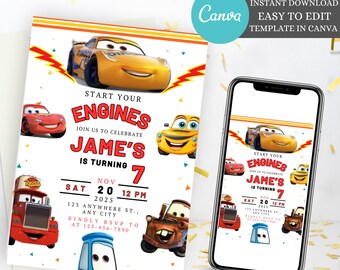 Editable Go Kart Birthday invitation, Go Kart Racing Invitation, Boy Birthday GK5, Speed Racer Theme Birthday Invitation, Digital Template