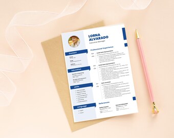 2 Page Resume Template Canva CV Template Professional, CV Design, Executive Resume Template, Clean Curriculum Vitae, Minimalist ATS