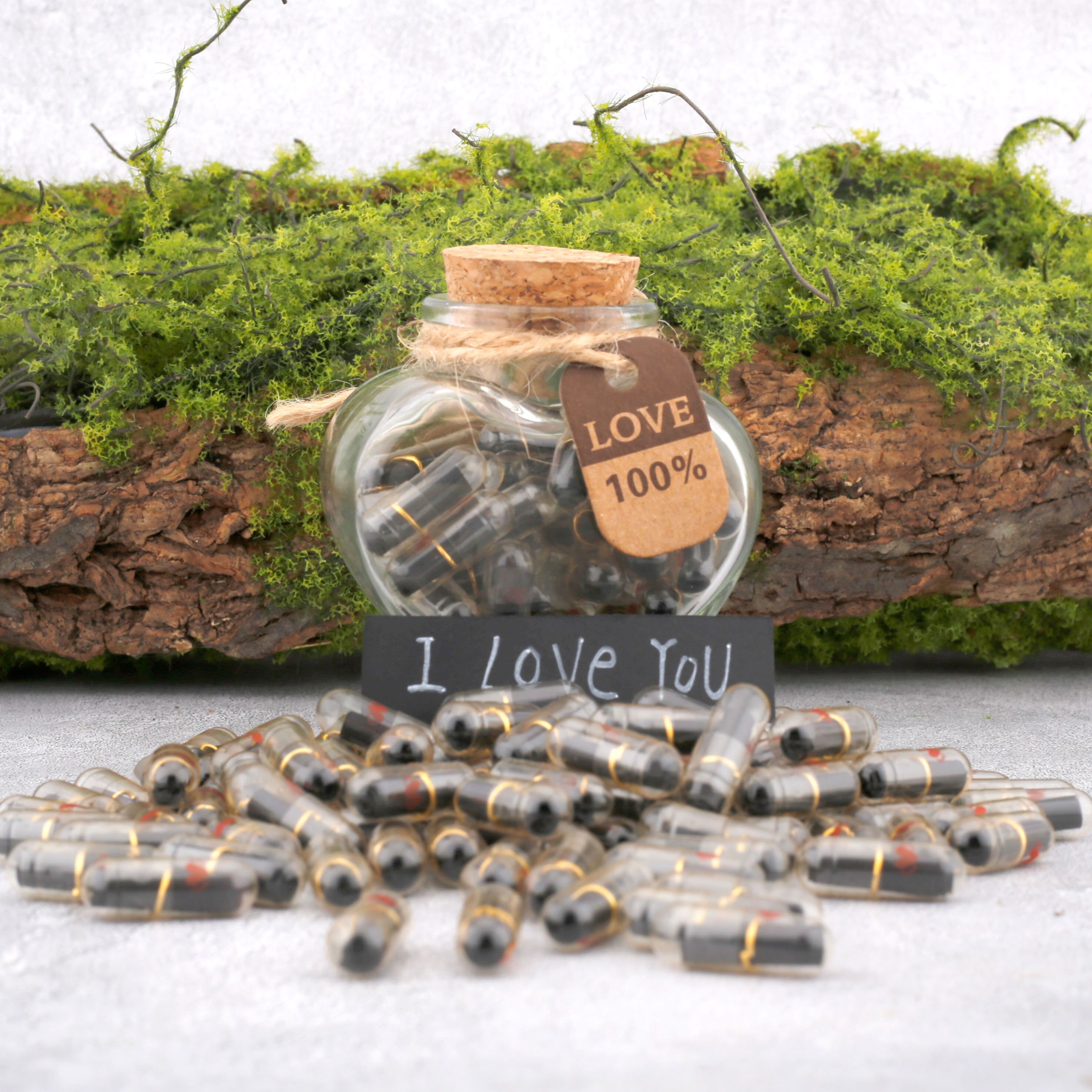 Love Messages in a Jar| Message in a Glass Bottle| DIY I Miss You Letter Pills| Couple Personal Notes| Boyfriend Gift| Girlfriend Present