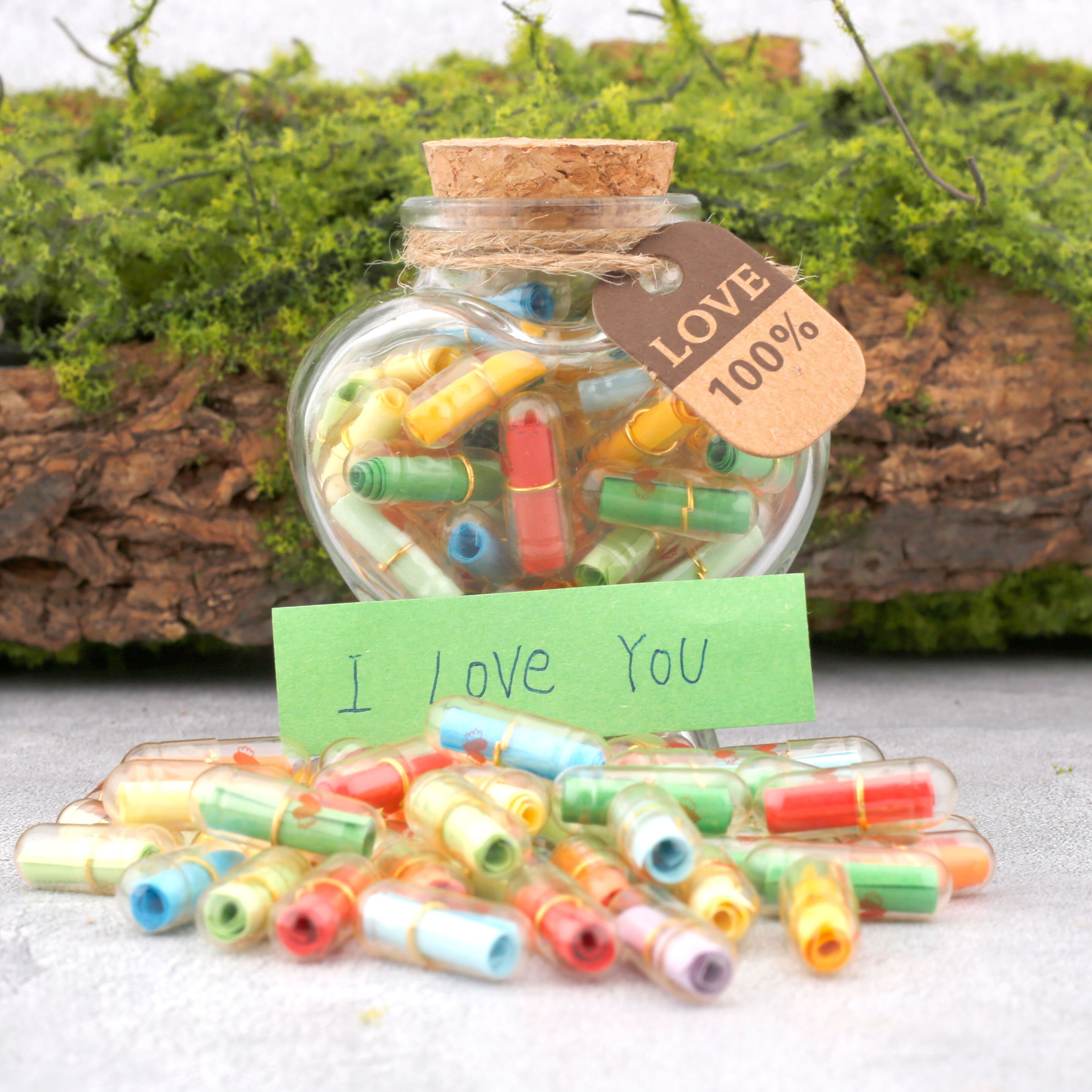 Love Messages in a Jar| Message in a Glass Bottle| DIY I Miss You Letter Pills| Couple Personal Notes| Boyfriend Gift| Girlfriend Present