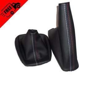 Gearshift and Handbrake Gaiter Boot Cover For BMW E36 E46 E30 E34 M3 Z3 Black Leather // M Accessories