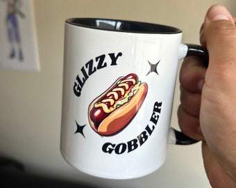 Glizzy Gobbler Mug with Color Inside, Handle, funny prank, Ceramic