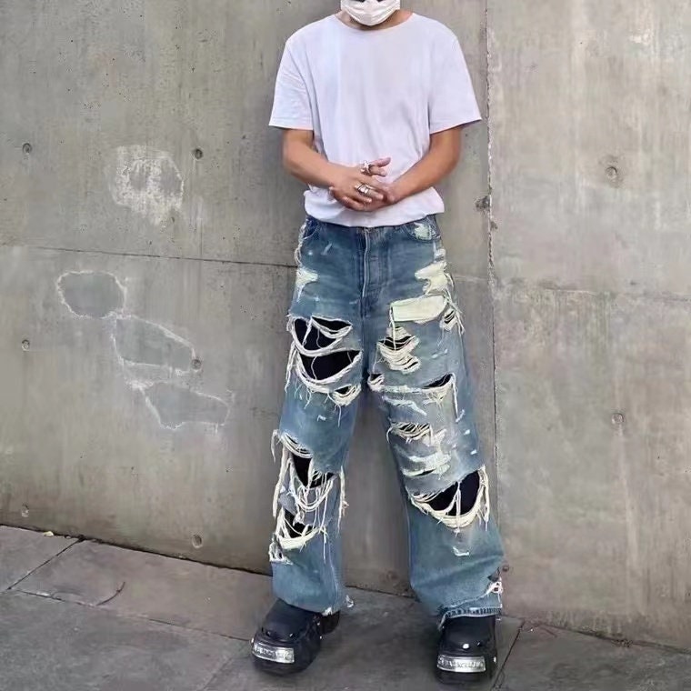 Faded Baggy Jeans - Etsy