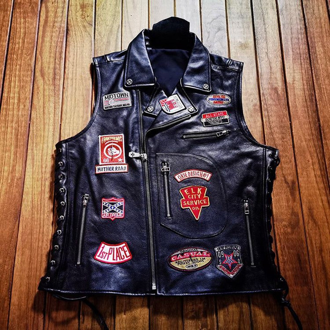 biker vest leather MC Vest NY Lux  Leather, Biker vest, Motorcycle vest