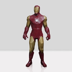Modern Iron Man Statue Metal Sculpture - 3D Iron Man Art Decor, Iron Man Standing Sculpture, Unique Metal Standing Decor Piece