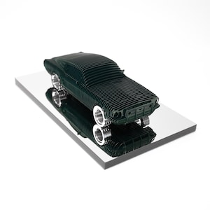 Metallskiktad bilskulptur – F-M/1967 FASTBACK - Modern bilkonst, handgjord modellbil