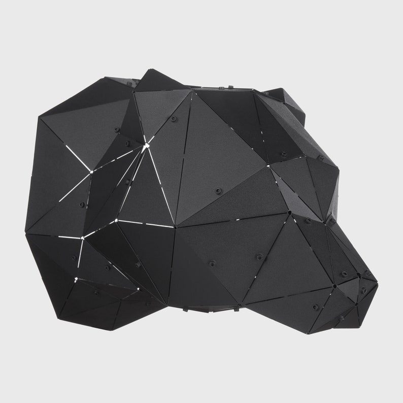 Modern Geometric Bear Head Metal Wall Sculpture 3D Animal Wall Art Decor, Bear Head Wall Mount