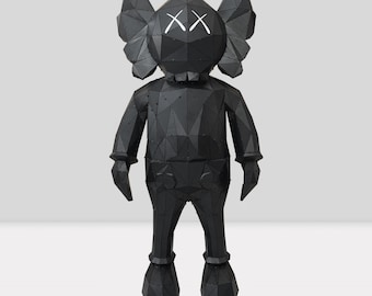 Escultura de metal de pie con diseño geométrico moderno de KAWS - Decoración artística de jardín 3D de KAWS, estatua para exteriores e interiores