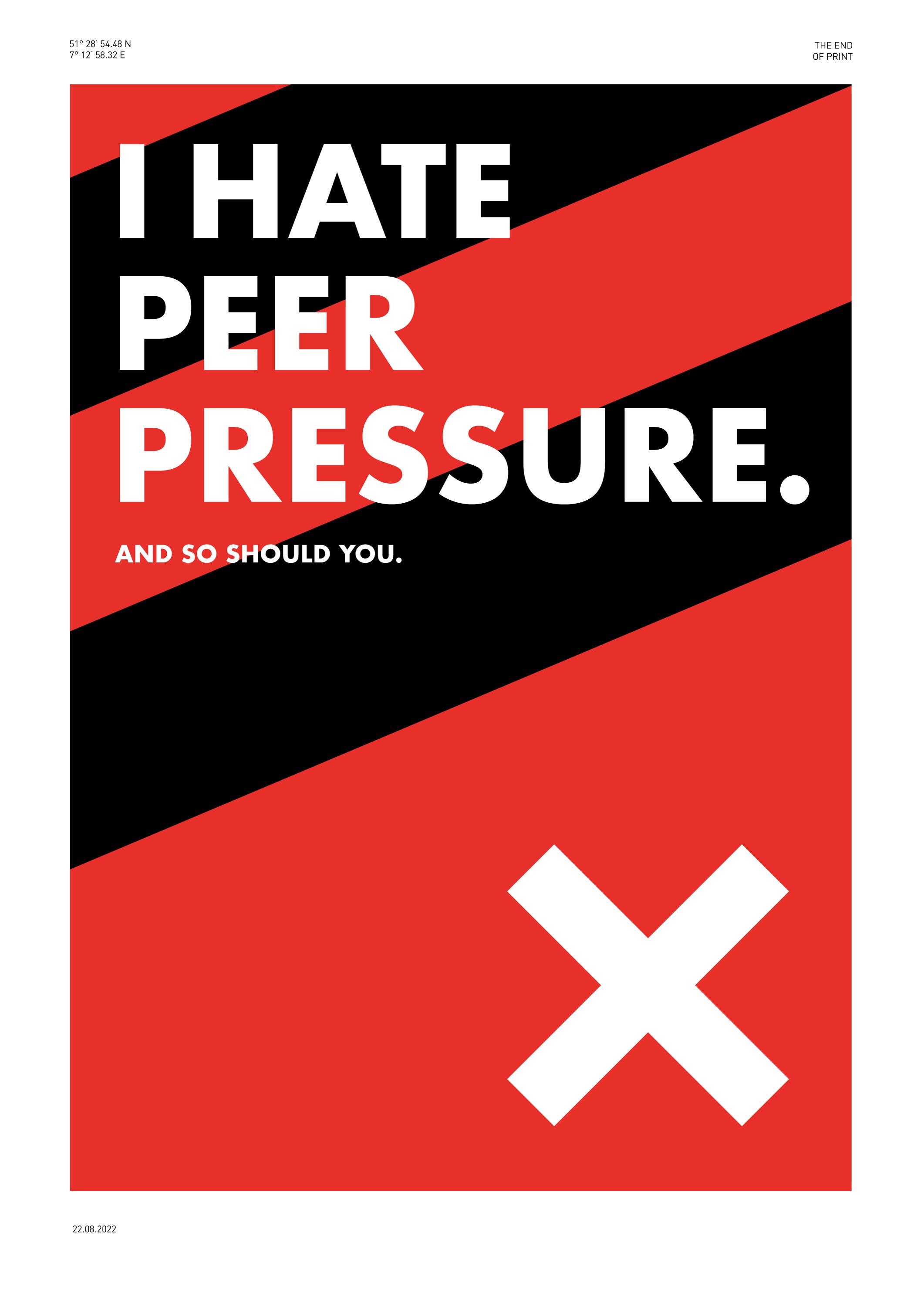 Peer Pressure Minimalist Poster Wall Art Poster Design Etsy