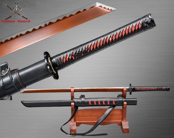 Handmade Ninjato Straight Sword 1065 Carbon Steel Samurai Sword Black katana