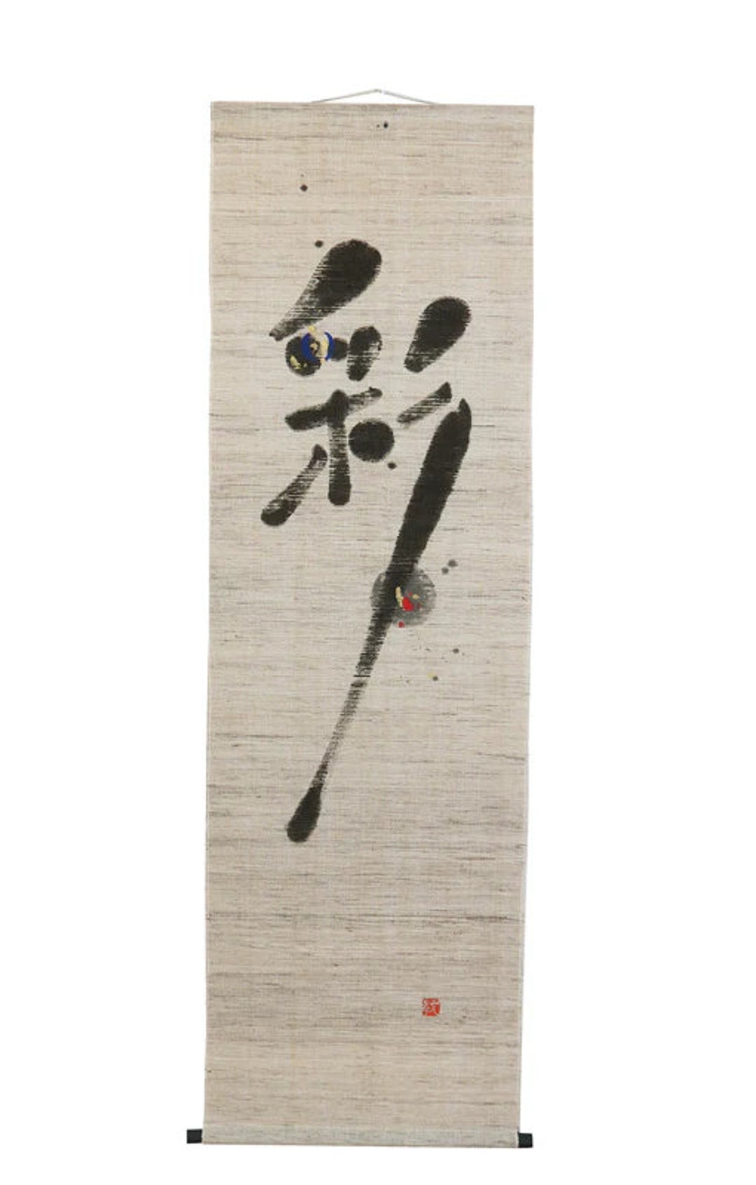 100% Linen Hand Painted Long and Japanese Art Modern Tapestry 45150cm ...