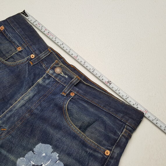 LEVIS Streetwear Custom Flowers Style Distressed Jeans Gem