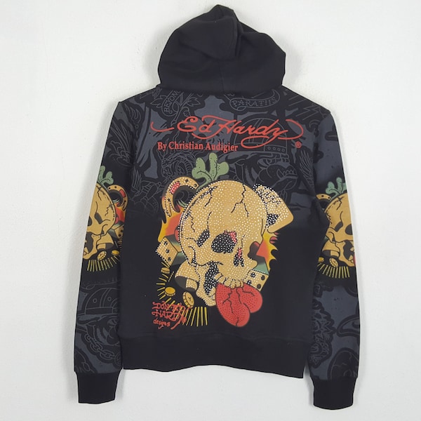 ED Hardy Christian Audigier Skulls Bones Design Hoodies