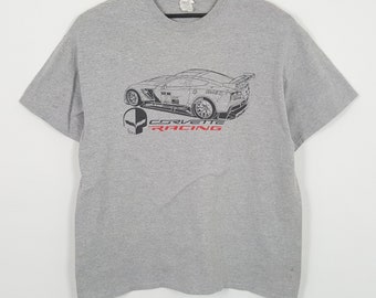 Vintage CORVETTE RACING Motorsports Cars Center Design Tshirt