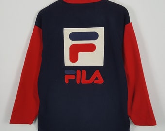 Vintage FILA raro estilo de moda gran logotipo diseño suéter