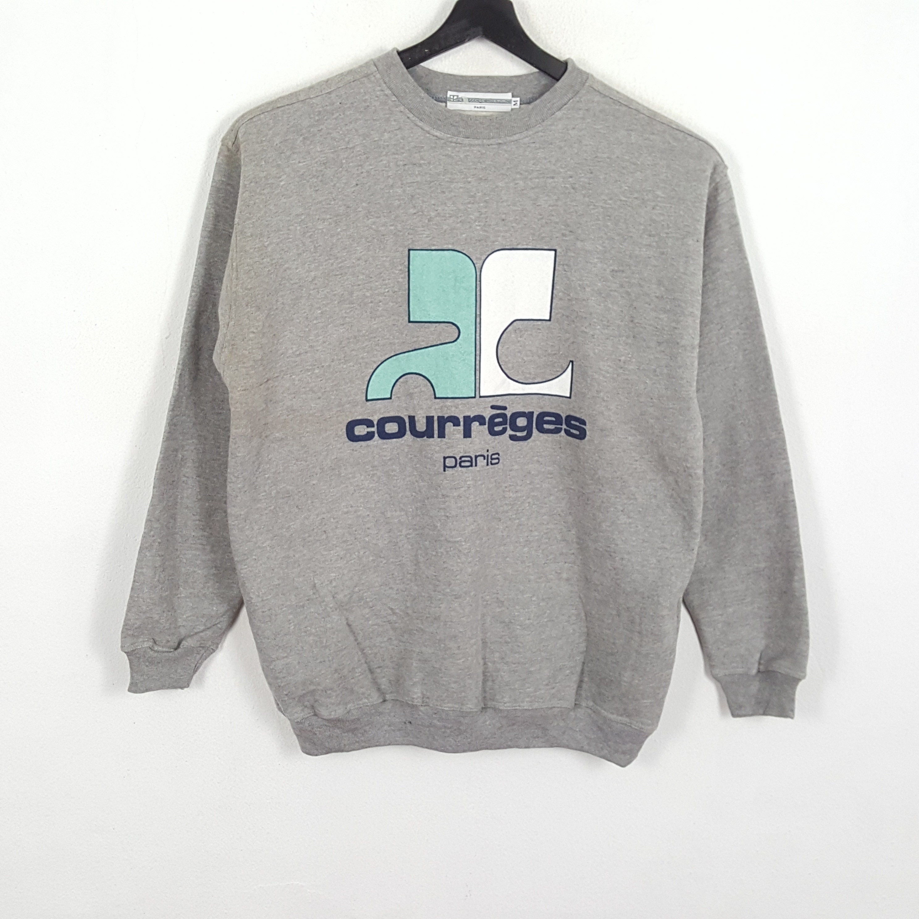 COURREGES PARIS Center Big Logo Design Sweatshirt - Etsy