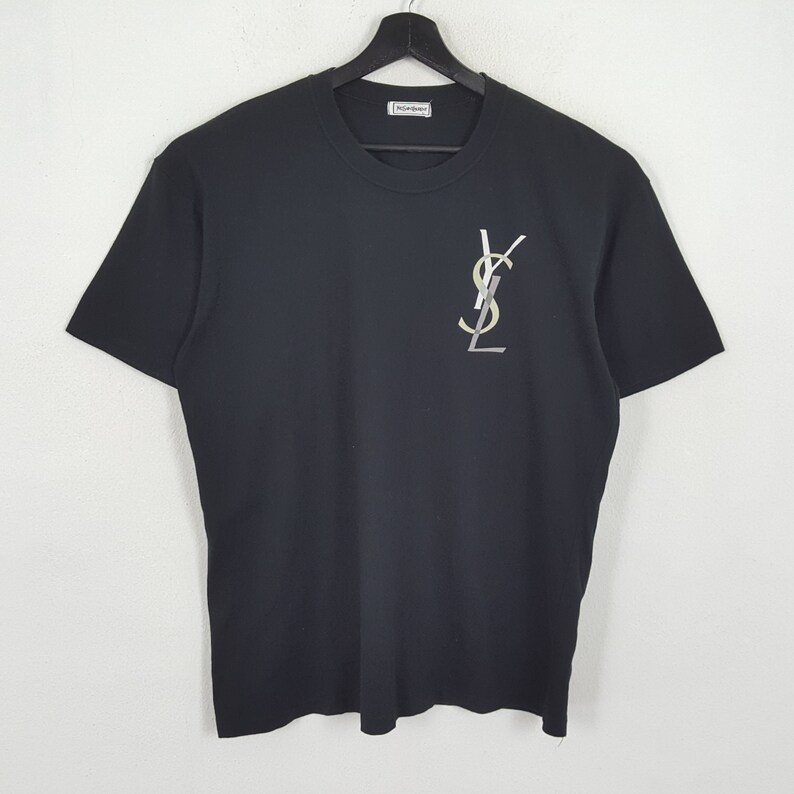 YVES SAINT LAURENT Italian Brand Logo Style Tshirt - Etsy