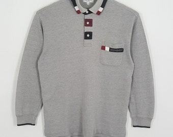 YVES SAINT LAURENT Pocket Design Long Sleeve Polos