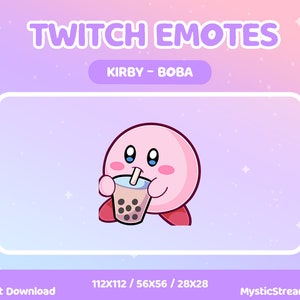 Kirby Boba Cute Twitch & Discord Emote