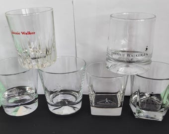 Bicchieri da collezione vintage da whisky scozzese Johnnie Walker. Set da 2.