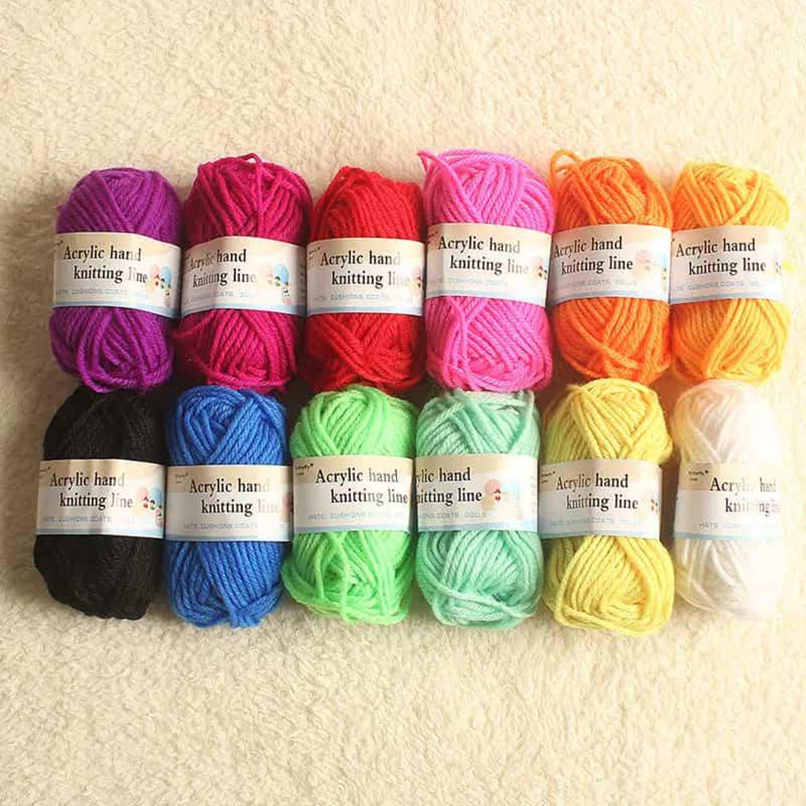 Crochet Yarn Pack 12 Vibrant Colors - Etsy