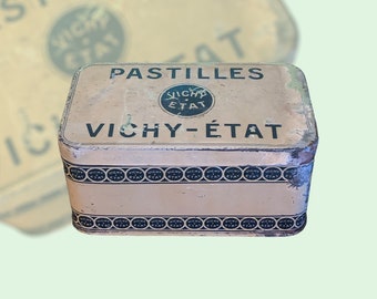Vintage Vichy État tablet tin box