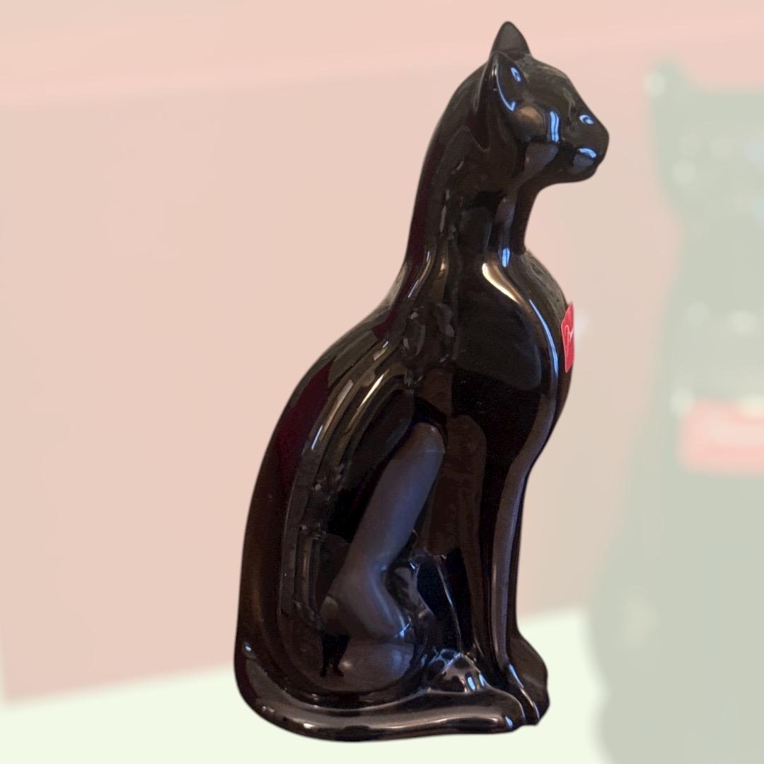 Baccarat Egyptian Cat in Black Crystal With Original Box
