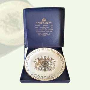 Prince of Wales Investiture Plate 1969 Crown Ducal - Commemorative Prince Charles - King Charles III