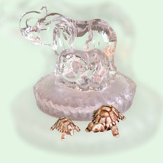 Elephant and Calf RCR Royal Crystal Rock, 1990s, Italy - Etsy